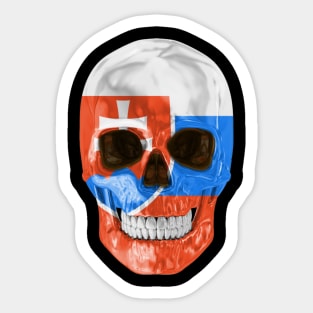 Slovakia Flag Skull - Gift for Slovakian With Roots From Slovakia Sticker